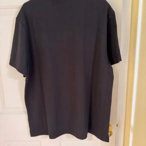 NWT Christian Lacroix Ribbed Polo Shirt 1/4 Zip Black Mens XL - Picture 2 of 5